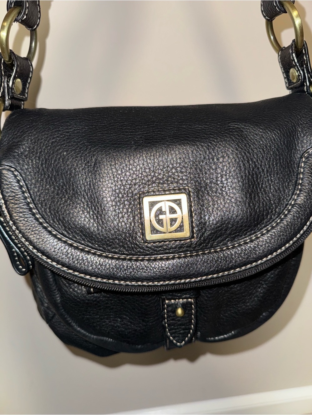 Giani Bernini Black Leather Crossbody Bag